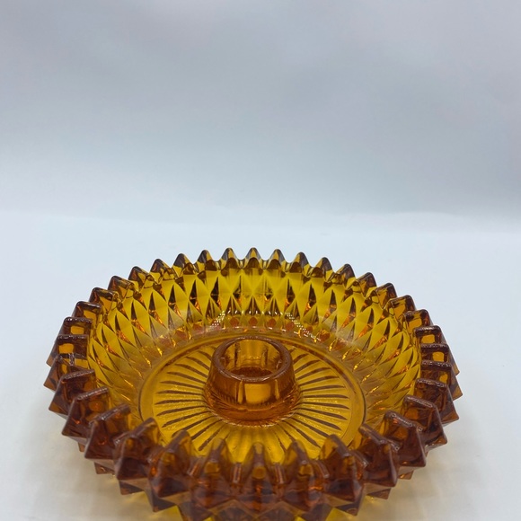 Antique Other Vintage Brown Glass Candle Holder Ashtray Retro